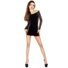 Passion - Femme Bs025 Bodystocking Noir Style Robe Taille Unique
